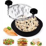 Red Chicken Shredder Machine with Transparent Lid & Brush - Manual Meat Chopper and Pulverizer for Cooked Chicken and Pet Food - Front View