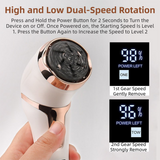 White Portable Electronic Pedicure File Set -  Waterproof Electric Foot Callus Remover with Dual-Speed and LCD Display, USB Rechargeable