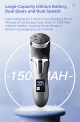 White Portable Electronic Pedicure File Set -  Waterproof Electric Foot Callus Remover with Dual-Speed and LCD Display, USB Rechargeable - 45-Degree Angle