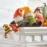 Resin Gnome Santa Figurines - Creative Miniature Desktop Ornaments and Garden Decor Craft - Front View