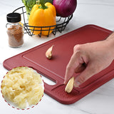 Beige Aluminum Fast Thawing Dual-Sided Cutting Board(31x21CM) - Multifunctional Kitchen Tool with Garlic Grinder and Knife Sharpener