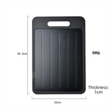 Black Aluminum Alloy Fast Thawing Dual-Sided Cutting Board(36.5x25CM) - Multifunctional Kitchen Tool with Garlic Grinder and Knife Sharpener