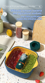 Blue Wireless Capsule Fruit and Vegetable Purifier(16x5.4CM) - Portable Food Disinfection & Sterilization Cleaner, 99.9% Bacteria Removal