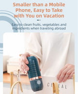 Blue Wireless Capsule Fruit and Vegetable Purifier(16x5.4CM) - Portable Food Disinfection & Sterilization Cleaner, 99.9% Bacteria Removal - Low Angle