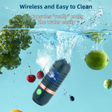 Green Wireless Capsule Fruit and Vegetable Purifier(16x5.4CM) - Portable Food Disinfection & Sterilization Cleaner, 99.9% Bacteria Removal - Front View