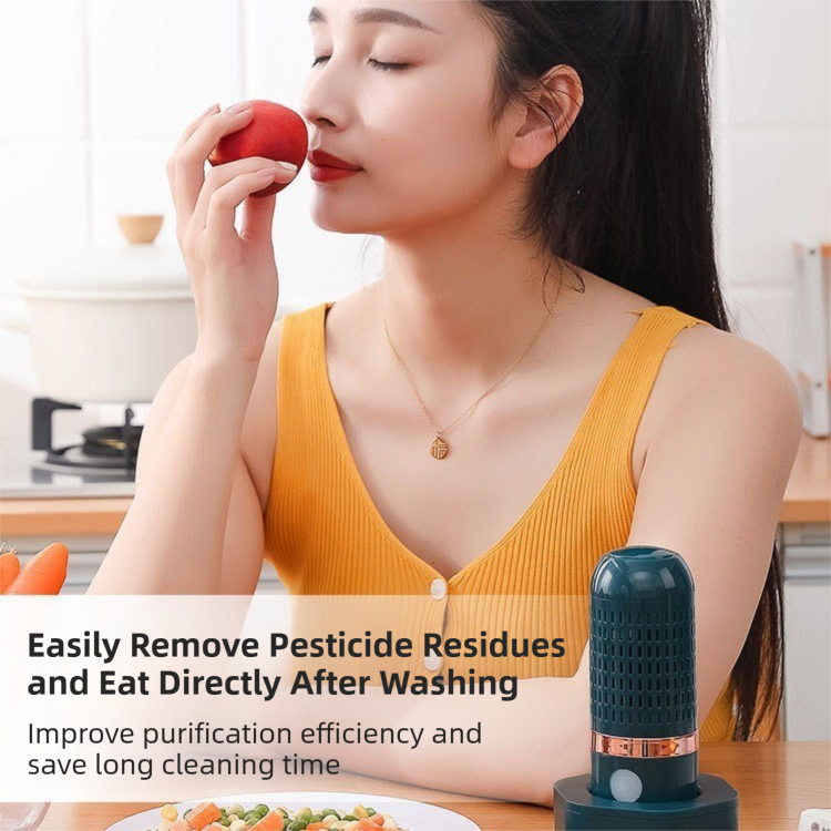 Green Wireless Capsule Fruit and Vegetable Purifier(16x5.4CM) - Portable Food Disinfection & Sterilization Cleaner, 99.9% Bacteria Removal