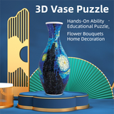 160 PCS Pop Art 3D Puzzle Vase - DIY Interlocking Flower Vase Kit, Home Decorative and Toy Gift for Mom - Front View