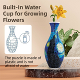 160 PCS Pop Art 3D Puzzle Vase - DIY Interlocking Flower Vase Kit, Home Decorative and Toy Gift for Mom - Side View