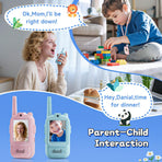 2-Pack Mini Wireless Video Intercom Set for Children(Blue) - Educational and Interactive Dual-Frequency Walkie Talkie Toy for Playtime