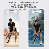 1-Pair Black Cordless Battle Ropes for Strength and Conditioning Training - Professional Muscle Power Workout System
