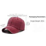 Khaki Washed Cotton Baseball Cap with Cat Print - Spring/Summer Casual Adjustable Unisex Couple Sun Hat - Top-Down View