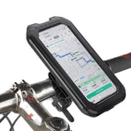 Black Bicycle Waterproof Phone Holder - Handlebar Mount with Sensitive Touch Screen, Anti-Drop & 360° Rotation Case for Navigation (Up to 7-inch Phones)
