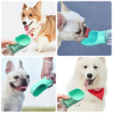 White Portable Dog Water Bottle and Drink Feeder - 550ml Pet Travel Water Cup for Walking, Hiking & Outdoor Use (High-Temperature Resistant)
