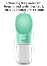 White Portable Dog Water Bottle and Drink Feeder - 550ml Pet Travel Water Cup for Walking, Hiking & Outdoor Use (High-Temperature Resistant) - Low Angle