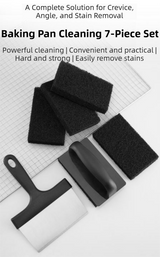 Stainless Steel BBQ Griddle and Grill Cleaning Tool Set - Scraper, 4  Cleaning Pad with TPR Handle Kit for Deep Cleaning - 45-Degree Angle