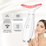 Pink Color Light Therapy Beauty Tool and Neck Massager -  Essence Infusion Device for Lifting, Firming, Hydration & Skin Rejuvenation