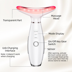 Pink Color Light Therapy Beauty Tool and Neck Massager -  Essence Infusion Device for Lifting, Firming, Hydration & Skin Rejuvenation