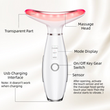 Black Color Light Therapy Beauty Tool and Neck Massager -  Essence Infusion Device for Lifting, Firming, Hydration & Skin Rejuvenation - Top-Down View