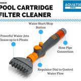 2-Pack Handheld High-Power Jet Water Sprayer for Pool and Spa Cartridge Filter Cleaning - Hydro-Powered Scrubber Tool