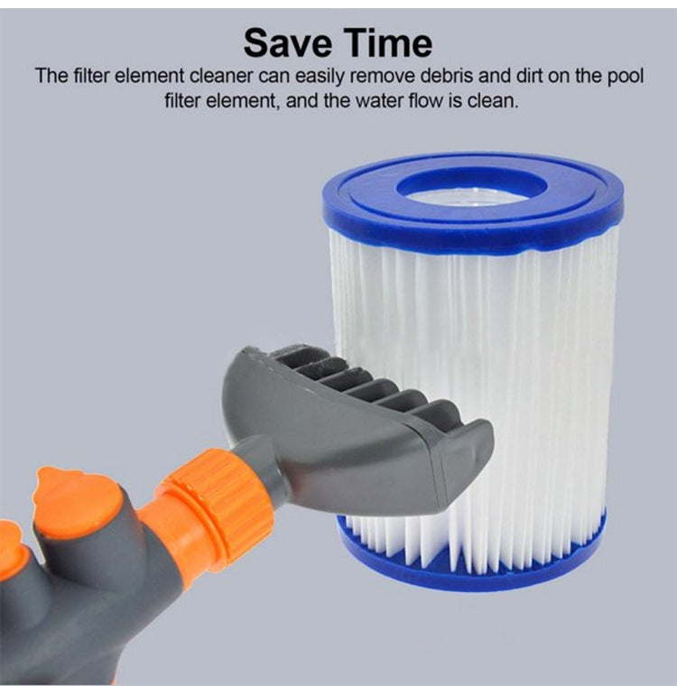 Handheld Pool Filter Cartridge Cleaning Brush - Essential Cleaning Accessory for Swimming Pools and Spas (Durable Plastic)