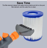 Handheld Pool Filter Cartridge Cleaning Brush - Essential Cleaning Accessory for Swimming Pools and Spas (Durable Plastic)