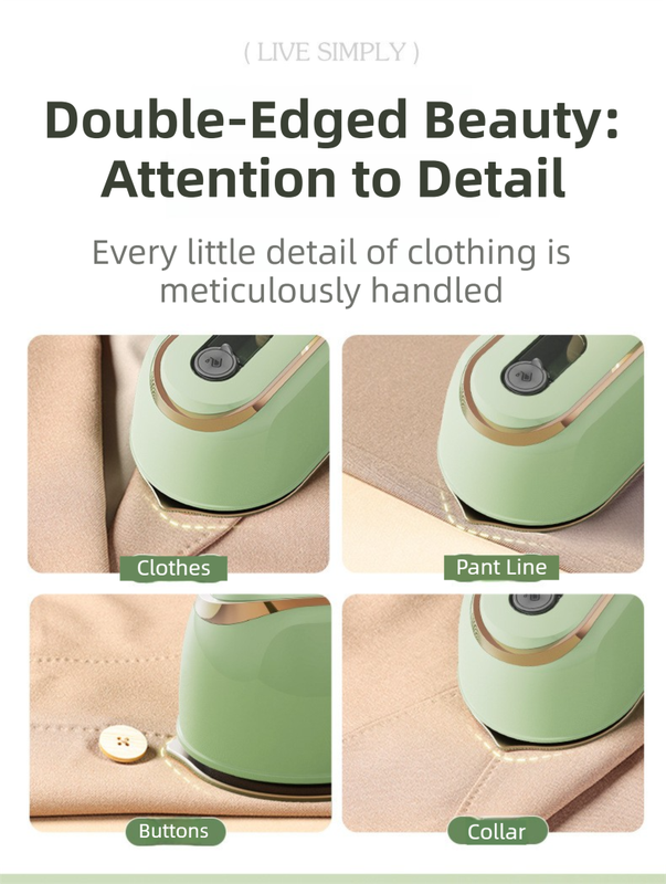 Grey Foldable Handheld Garment Steamer & Portable Steam Iron - 15g/min & 70ML Travel Steamer for Apartment Living and Holiday Trips