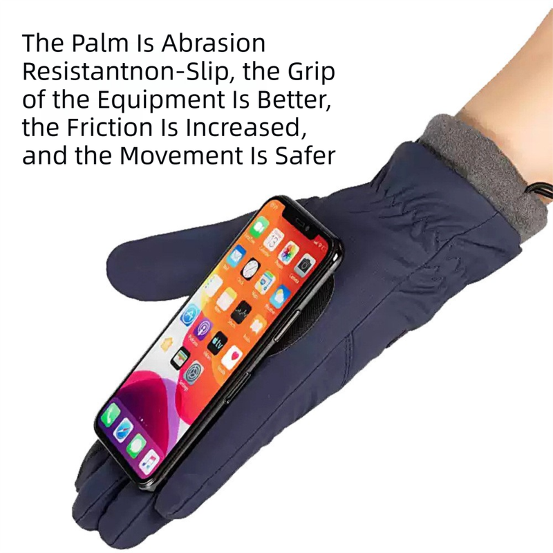 2-Pair Grey Thermal Winter Gloves for Men and Women - Waterproof Windproof & Touchscreen Compatible Gloves for Skiing, Cycling & Winter Travel(XL Size)