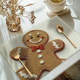 4-Pack Festive Printed Insulated Placemat for Australian Summer Holidays - Gingerbread for Boxing Day and New Year Celebrations - Front View