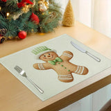 4-Pack Festive Printed Insulated Placemat for Australian Summer Holidays - Style 1 Seasonal Designs for Boxing Day and New Year Celebrations - Front View