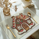 4-Pack Festive Printed Insulated Placemat for Australian Summer Holidays - Style 2 Seasonal Designs for Boxing Day and New Year Celebrations - Front View