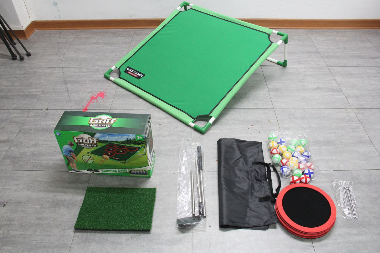 Indoor/Outdoor Golf Hitting Target Game Mat with Stand & Storage Bag - Family Fun Interactive Sports Toy and Practice Aid
