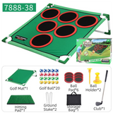 Indoor/Outdoor Golf Hitting Target Game Mat with Stand & Storage Bag - Family Fun Interactive Sports Toy and Practice Aid - Front View
