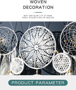 5-Piece Bohemian Handmade Dreamcatcher Wall Hanging Set (White) - Nordic Style Feather Room Decor with Premium Gift Box