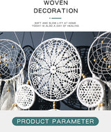 5-Piece Bohemian Handmade Dreamcatcher Wall Hanging Set (Grey) - Nordic Style Feather Room Decor with Premium Gift Box - 45-Degree Angle