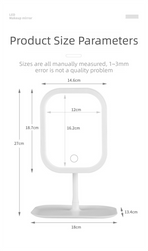 Portable LED Makeup Mirror with Integrated Fill Light & Storage Chassis - 360°Rotatable High-Definition Stylish Tabletop Vanity Mirror(Pink)