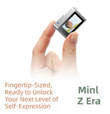Retro Style Ultra-Mini Thumb Cam for Vlogging (Brown) - Portable Digital Photo & Video Recorder with 32GB Memory Card & 0.96" Screen, Free Wearable Keychain & Necklace