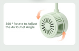 Green Foldable Bladeless Neck Fan - Portable Turbine Fan with 3-Speed & 360° Flexible Silicone Hose for Travel, Office, and Outdoor Use - Top-Down View