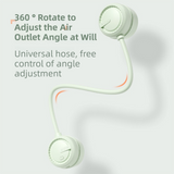 White Foldable Bladeless Neck Fan - Portable Turbine Fan with 3-Speed & 360° Flexible Silicone Hose for Travel, Office, and Outdoor Use - Side View