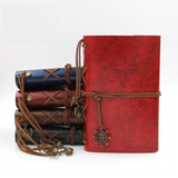2-Pack A6 Nautical Vintage PU Leather Student Notebook - Pirate Style Strapped Diary with 150 Pages of Refillable Kraft Paper(Royal Blue)