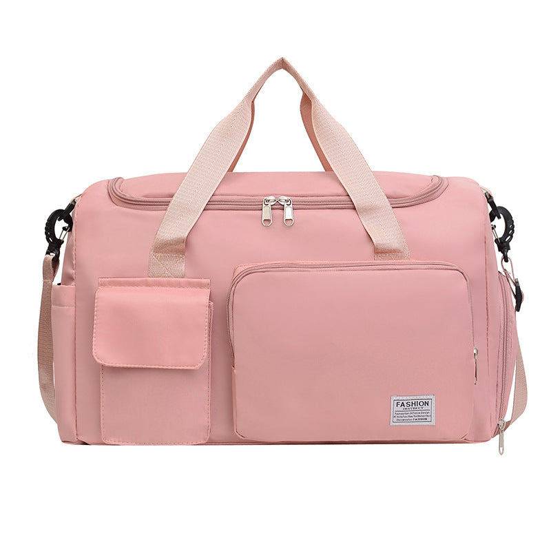 Pink Lightweight & Waterproof Sports Gym Bag with Separate Shoe Compartment, Adjustable Strap and Multiple Pockets - Large-Capacity Travel Duffel for Workout, Business & Getaways