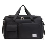 Black Lightweight & Waterproof Sports Gym Bag with Separate Shoe Compartment, Adjustable Strap and Multiple Pockets - Large-Capacity Travel Duffel for Workout, Business & Getaways