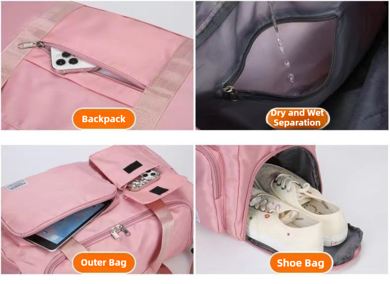 Purple Lightweight & Waterproof Sports Gym Bag with Separate Shoe Compartment, Adjustable Strap and Multiple Pockets - Large-Capacity Travel Duffel for Workout, Business & Getaways