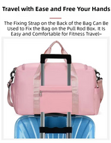 Grey Lightweight & Waterproof Sports Gym Bag with Separate Shoe Compartment, Adjustable Strap and Multiple Pockets - Large-Capacity Travel Duffel for Workout, Business & Getaways - 45-Degree Angle