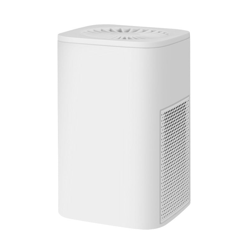 White Compact Desktop Air Purifier with Dual Activated Carbon Filter - Ultra-Quiet Air Cleaner for Home & Office, Powerful 50 m³/h Airflow, Effectively Removes Odor, Smoke, Dust, Pollen & Pet Dander