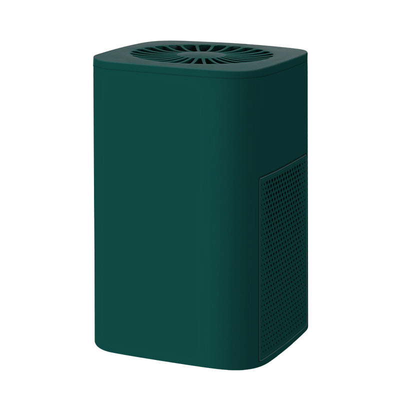 Green Compact Desktop Air Purifier with Dual Activated Carbon Filter - Ultra-Quiet Air Cleaner for Home & Office, Powerful 50 m³/h Airflow, Effectively Removes Odor, Smoke, Dust, Pollen & Pet Dander