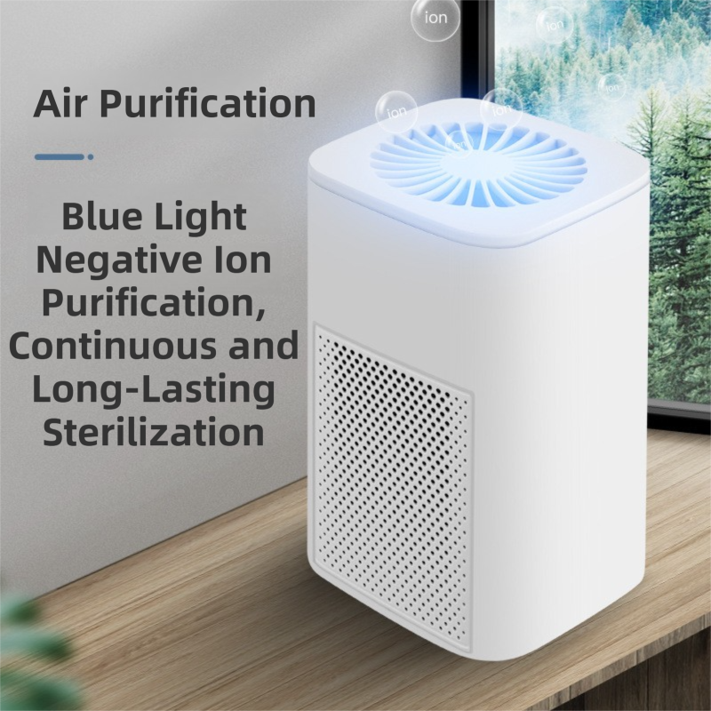 Green Compact Desktop Air Purifier with Dual Activated Carbon Filter - Ultra-Quiet Air Cleaner for Home & Office, Powerful 50 m³/h Airflow, Effectively Removes Odor, Smoke, Dust, Pollen & Pet Dander