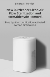 Green Compact Desktop Air Purifier with Dual Activated Carbon Filter - Ultra-Quiet Air Cleaner for Home & Office, Powerful 50 m³/h Airflow, Effectively Removes Odor, Smoke, Dust, Pollen & Pet Dander - Rear View