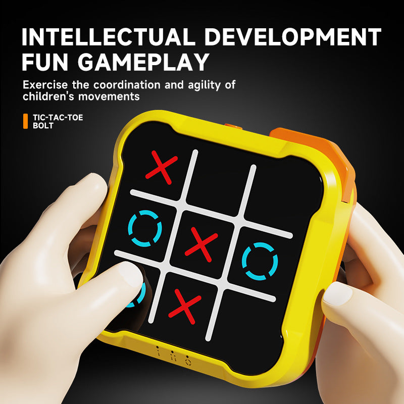 Orange All-in-One Tic-Tac-Toe Desktop Game - Portable Family Interactive Board Toy, Brain Training Puzzle & Travel-Friendly Strategy Game