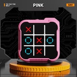 Pink All-in-One Tic-Tac-Toe Desktop Game - Portable Family Interactive Board Toy, Brain Training Puzzle & Travel-Friendly Strategy Game