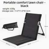 Black Portable Folding Camping Chair with Backrest & Storage-Bag - Ultra-Light Aluminum Alloy Lawn Chair, Beach & Balcony Travel Seating